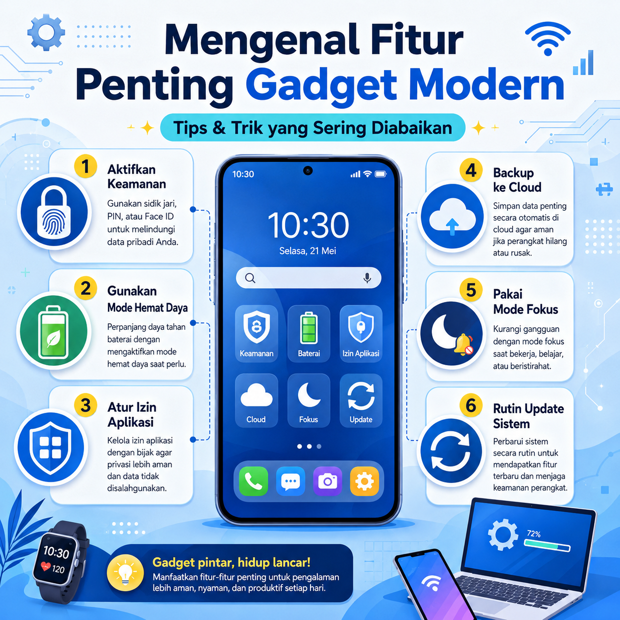 Pelajari fitur penting pada gadget modern yang sering terlewat, mulai dari keamanan, efisiensi, hingga kenyamanan penggunaan harian.