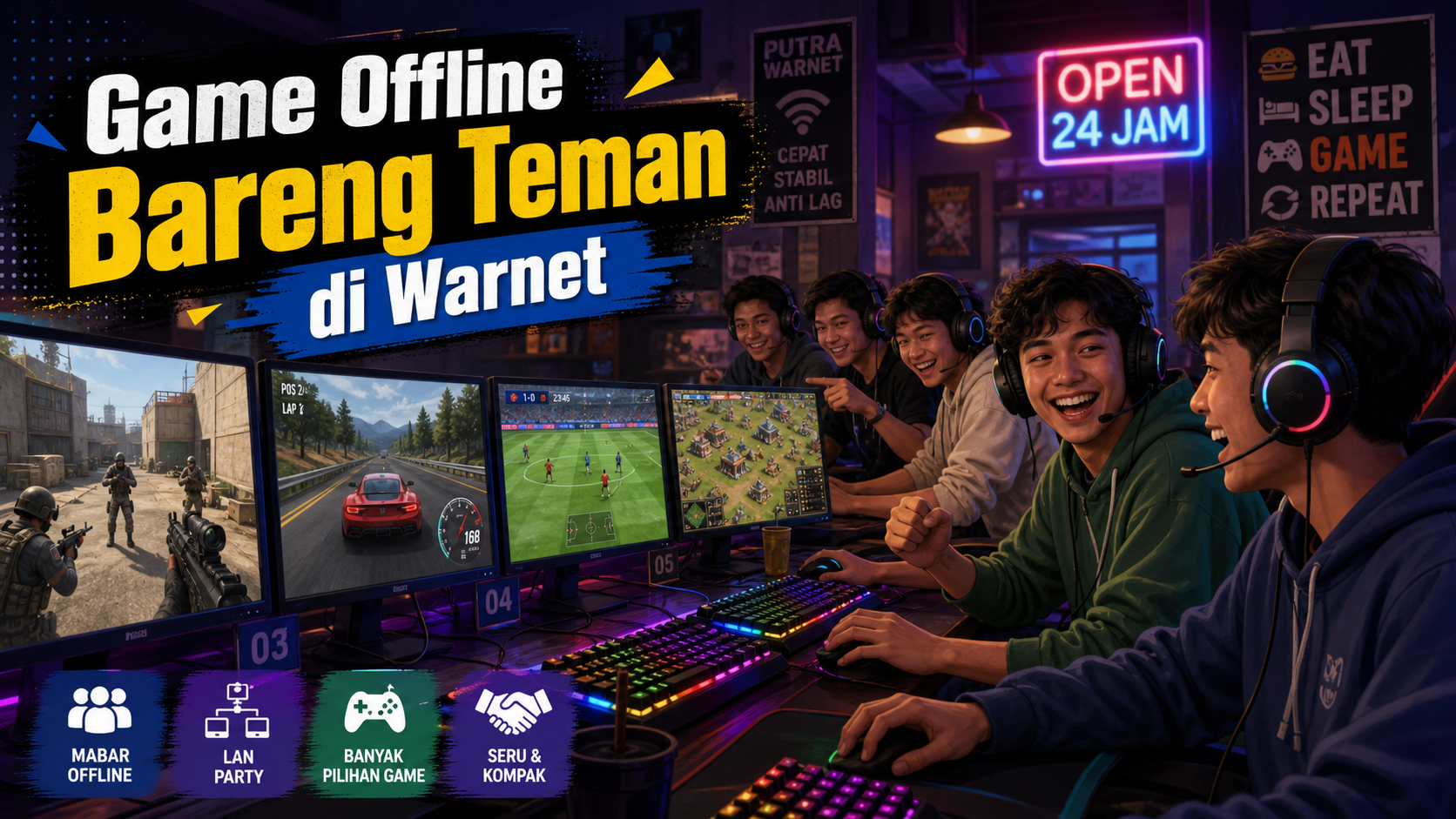 Cari game offline yang bisa dimainkan bareng teman di warnet? Ini rekomendasi game seru untuk main bersama tanpa koneksi internet stabil.