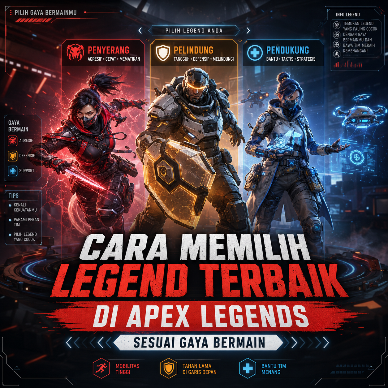 Pelajari cara memilih Legend terbaik di Apex Legends sesuai gaya bermain, mulai dari agresif, defensif, support, hingga strategi tim.